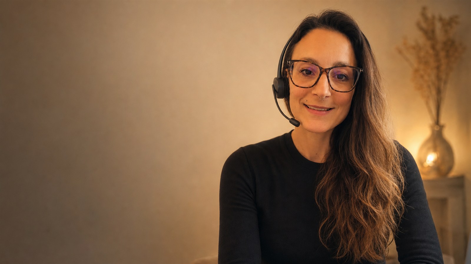 Christine prête pour une conversation en direct